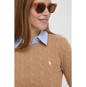 Kašmírový sveter Polo Ralph Lauren béžová farba, tenký