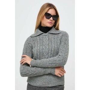 Vlnený sveter Weekend Max Mara dámsky, šedá farba