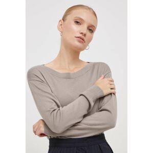 Vlnený sveter Sisley dámsky, béžová farba, tenký
