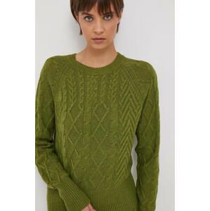 Vlnený sveter Sisley dámsky, zelená farba