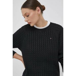 Bavlnený sveter Tommy Hilfiger čierna farba