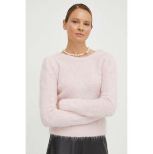 Vlnený sveter BA&SH dámsky, ružová farba