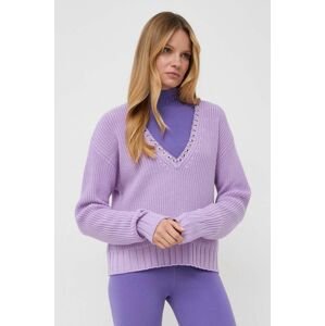 Vlnený sveter Patrizia Pepe dámsky, fialová farba