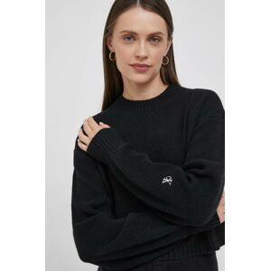 Vlnený sveter Calvin Klein Jeans dámsky, čierna farba