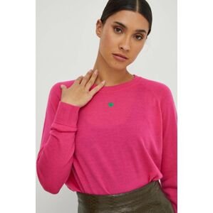 Vlnený sveter MAX&Co. dámsky, ružová farba, tenký