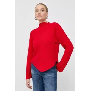 Vlnený sveter Victoria Beckham dámsky, červená farba