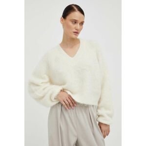 Vlnený sveter Gestuz dámsky, béžová farba, teplý