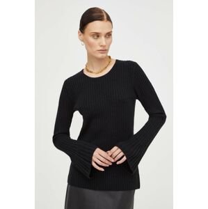 Vlnený sveter By Malene Birger dámsky, čierna farba