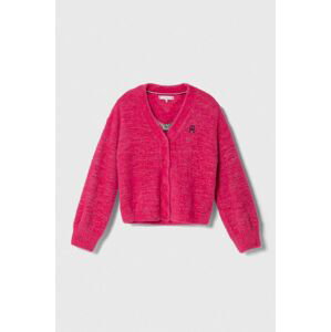 Detský sveter Tommy Hilfiger ružová farba