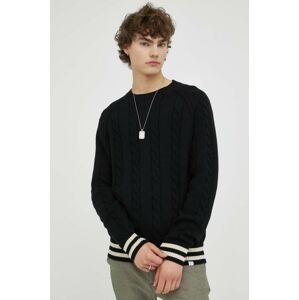 Bavlnený sveter Les Deux čierna farba