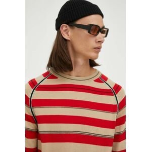 Vlnený sveter PS Paul Smith pánsky, červená farba, tenký