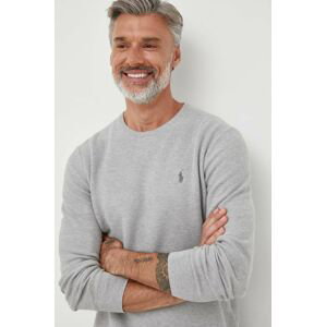 Bavlnený sveter Polo Ralph Lauren šedá farba, tenký