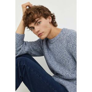 Bavlnený sveter Abercrombie & Fitch tmavomodrá farba, tenký