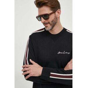 Vlnený sveter Armani Exchange pánsky, tmavomodrá farba, tenký