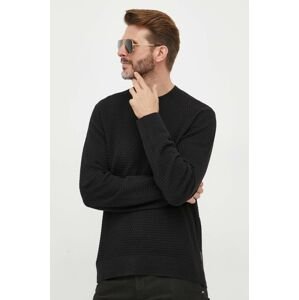 Bavlnený sveter Armani Exchange čierna farba, tenký