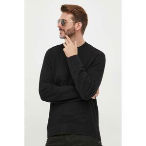 Bavlnený sveter Armani Exchange čierna farba, tenký