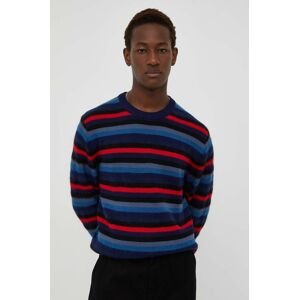 Vlnený sveter PS Paul Smith pánsky, tmavomodrá farba