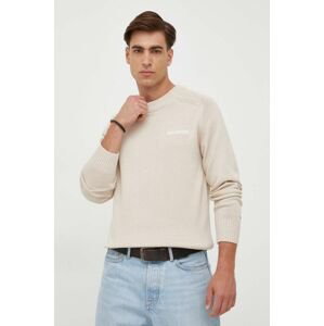 Bavlnený sveter Tommy Hilfiger béžová farba