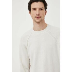 Vlnený sveter Calvin Klein pánsky, béžová farba, tenký