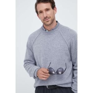 Vlnený sveter Calvin Klein pánsky, šedá farba, tenký