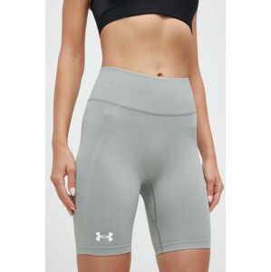 Tréningové šortky Under Armour zelená farba, jednofarebné, vysoký pás