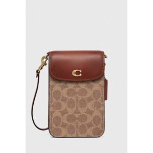 Obal na mobil Coach Phone Crossbody hnedá farba