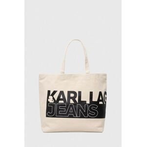 Kabelka Karl Lagerfeld Jeans béžová farba