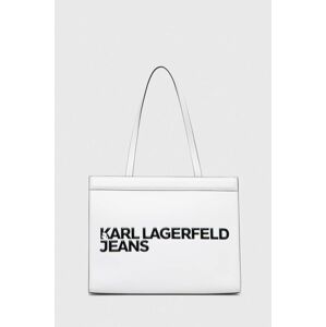 Kabelka Karl Lagerfeld Jeans biela farba