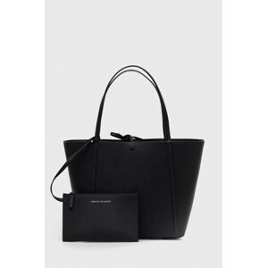 Obojstranná kabelka Armani Exchange čierna farba