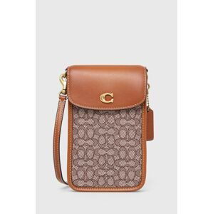 Kabelka Coach C Phone Crossbody hnedá farba