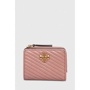 Kožená peňaženka Tory Burch dámsky, ružová farba