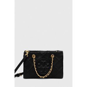 Obojstranná kožená taška Tory Burch Fleming Soft Mini Chain čierna farba, 152334.001