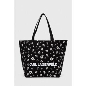 Obojstranná kabelka Karl Lagerfeld čierna farba