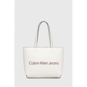 Kabelka Calvin Klein Jeans biela farba