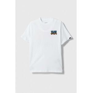 Detské bavlnené tričko Vans PIZZA FACE SS VN00089UWHT1 biela farba, s potlačou