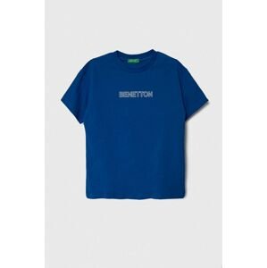 Detské bavlnené tričko United Colors of Benetton s potlačou