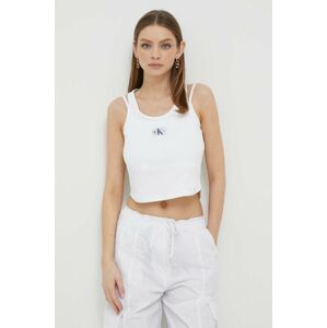 Top Calvin Klein Jeans dámsky, biela farba