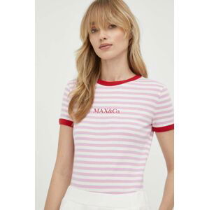 Bavlnené tričko MAX&Co. ružová farba