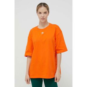 Bavlnené tričko adidas Originals oranžová farba