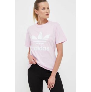 Bavlnené tričko adidas Originals ružová farba