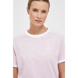 Bavlnené tričko adidas Originals ružová farba