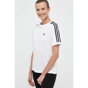 Bavlnené tričko adidas Originals biela farba