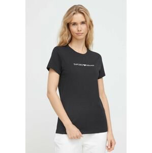 Bavlnené tričko Emporio Armani Underwear čierna farba
