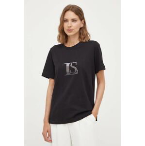 Bavlnené tričko Luisa Spagnoli čierna farba