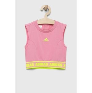 Detský top adidas JG D TANK ružová farba