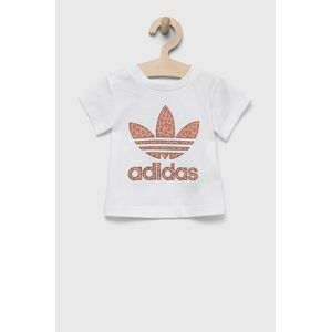 Detské bavlnené tričko adidas Originals biela farba