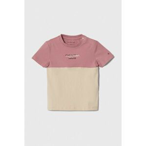 Tričko pre bábätko Calvin Klein Jeans ružová farba, vzorovaný