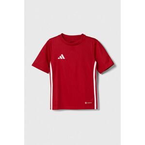 Detské tričko adidas Performance červená farba, s nášivkou