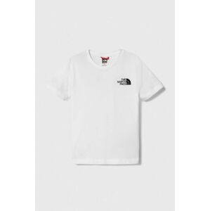 Detské bavlnené tričko The North Face S/S SIMPLE DOME TEE biela farba, s potlačou