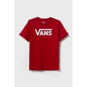 Detské bavlnené tričko Vans BY VANS CLASSIC KIDS červená farba, s potlačou